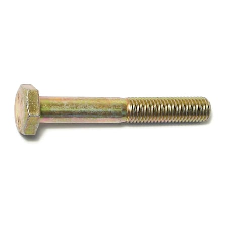Midwest Fastener Grade 8, 1/4"-28 Hex Head Cap Screw, Zinc Yellow Steel, 1-3/4 in L, 50 PK 00830
